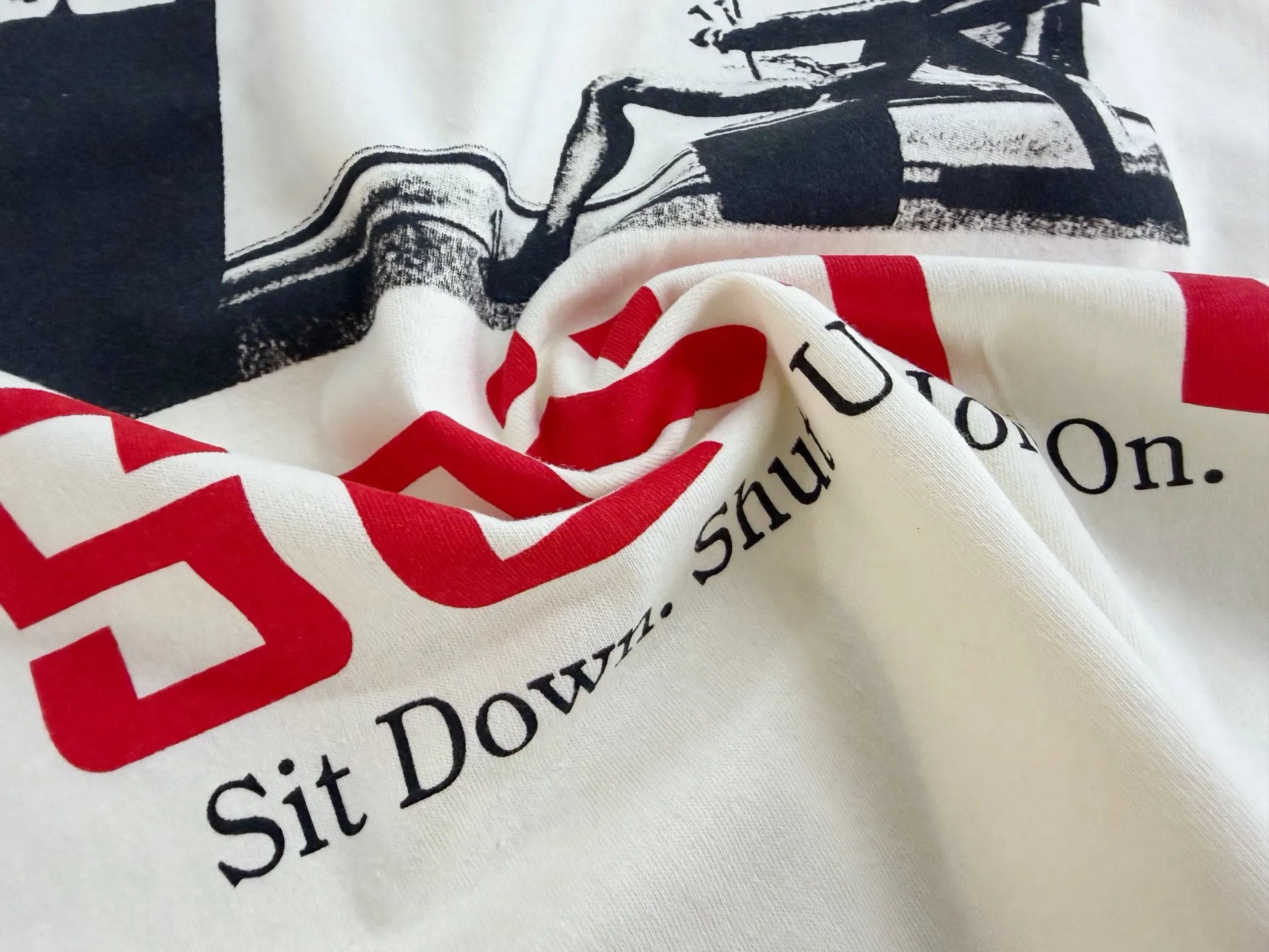 ❥8042#P116 Saint Mxxxxxx new "Sketch Figure" is made of pure cotton fabric 280g Process: Direct Inkjet Printing Size: (S-M-L-XL) Color: Beige